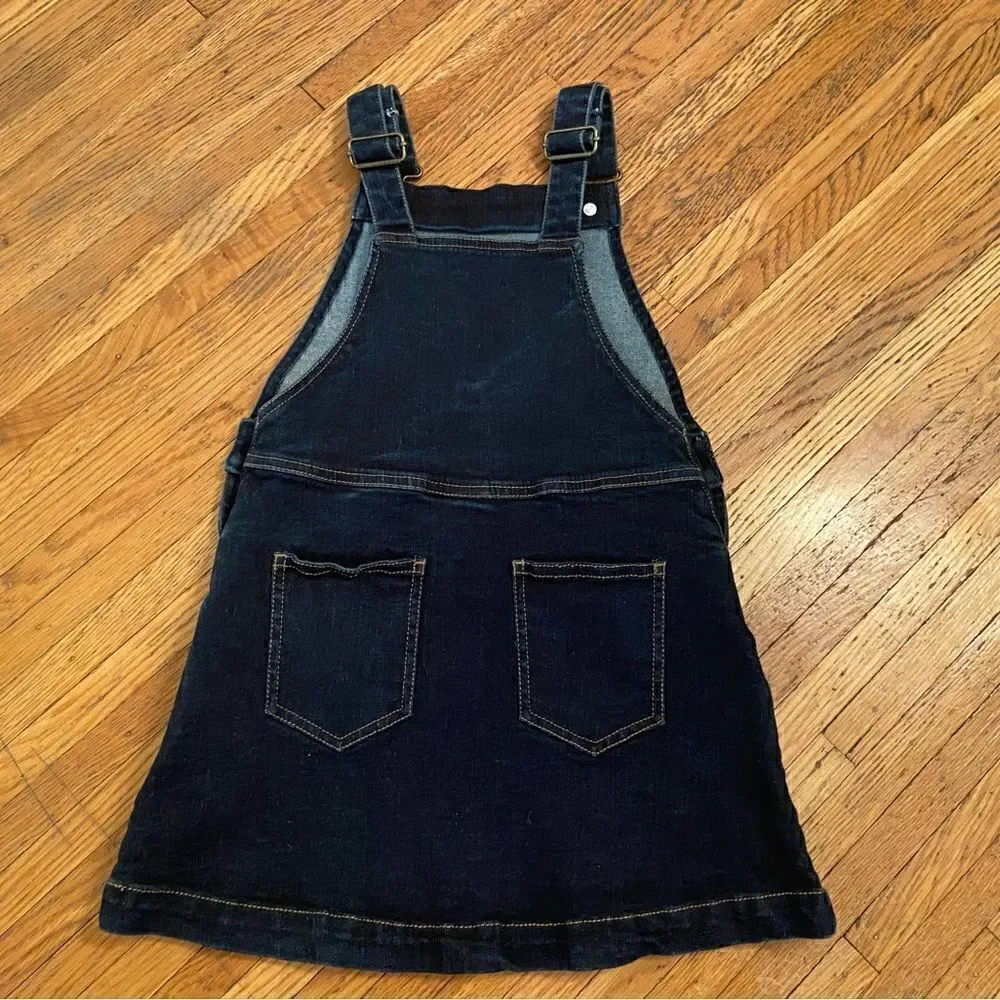 Hanna Andersson dark wash overall dress